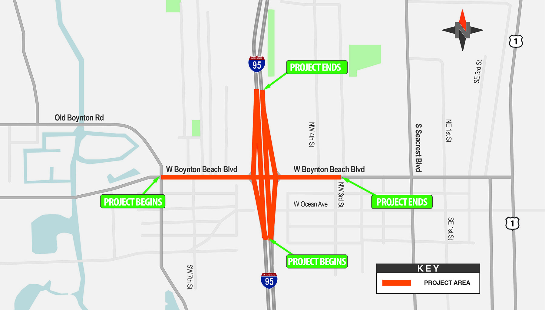 I-95 Interchange at Boynton Beach Boulevard Design Project Location Map